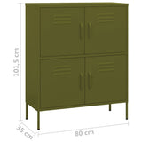 Storage Cabinet Olive Green 80x35x101.5 cm Steel 336135