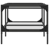 Coffee Table with Transparent Glass Top 98.5x50x45 cm Steel 846042
