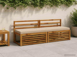 2-Piece Bench Cushions SOEST 100% Polyester Sand 949901