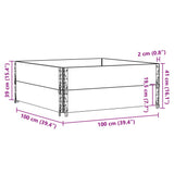 Garden Planter Grey 100x100 cm Solid Wood Pine 3295401