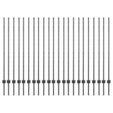 Embedded Fence Post 22 pcs Grey 180 cm Powder-Coated Steel 3335940