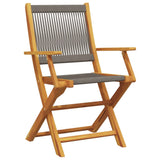 Folding Garden Chairs 6 pcs Grey Solid Wood Acacia 3214569