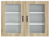 Wall Glass Cabinet PORTO Sonoma Oak 80 x 31 x 80 cm 885417