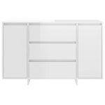 Sideboard with 3 Drawers High Gloss White 120x41x75 cm Engineered Wood 809617