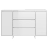 Sideboard with 3 Drawers High Gloss White 120x41x75 cm Engineered Wood 809617