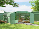 13 x 9.8ft Walk-In Polytunnel Greenhouse - Green T3398P325352