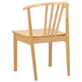 Dining Chair 2 pcs Natural Solid Rubberwood 42020396