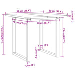 ZNTS Dining Table O-Frame 90x90x75.5 cm Solid Wood Pine and Steel 3282740