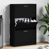 Shoe Cabinet Black 63x24x103 cm Engineered Wood 342552