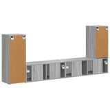 TV Cabinet Set 4 pcs Grey Sonoma Engineered Wood 3409120