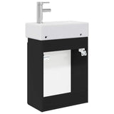 Bathroom Vanity Unit with Tap Black 45.5 x 22.5 x 84 cm 889452