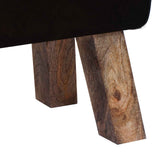 Bench 110 x 30 x 45 cm Real Leather Black and White 42042116