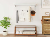 Coat Rack HILL White and Honey Brown 90 x 35 x 41.5 cm 42025034