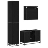 Bathroom Furniture Set 3 pcs Black Oak Engineered Wood 3402350
