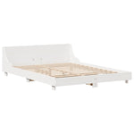 ZNTS Bed Frame without Mattress White 140x200 cm Solid Wood Pine 3323651