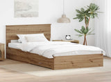 Bed Frame with Drawer Artisan Oak 100 x 200 cm Engineered Wood 3410939