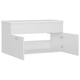 Sink Cabinet with Built-in Basin White Engineered Wood 3070838