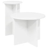Side Table Set with Storage 2 pcs White Engineered Wood 8001028
