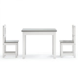 3 Piece Children Table and Chair Set White and Grey MDF 10409