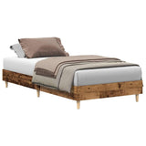 Bed Frame No Mattress Old Wood 90x190 cm Single Engineered Wood 861091