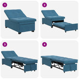 Sofa Bed Blue 194 x 67 x 82 cm Velvet 42008593