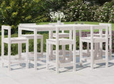 7 Piece Garden Bar Set White Solid Wood Pine 3154761