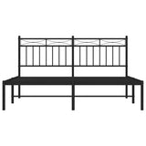 Metal Bed Frame without Mattress with Headboard Black 150x200cm 373693