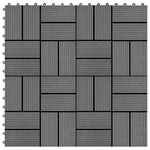 22 pcs Decking Tiles 30x30 cm 2 sqm WPC Grey 277807