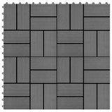 22 pcs Decking Tiles 30x30 cm 2 sqm WPC Grey 277807
