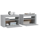 ZNTS Bedside Cabinets 2 pcs with LEDs Grey Sonoma 60x35x40 cm 3144973