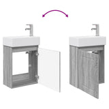 Bathroom Vanity Unit with Tap Grey Sonoma 45.5 x 25.5 x 84 cm 889497