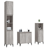 3 Piece Bathroom Furniture Set Grey Sonoma Engineered Wood 3185595