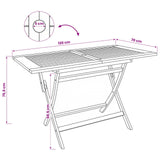 Folding Garden Table Natural 120 x 70 x 75.5 cm Solid Teak Wood 42028479