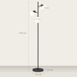 3-Light Tree Floor Lamps for Living Room, Modern Standing Lamp for Bedroom with Globe Lampshade, T3398P425131