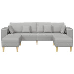 Fabric Sofa with Cushion 3 pcs Cloud Grey 208 cm Fabric 3335170