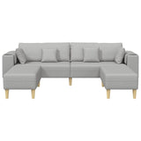 Fabric Sofa with Cushion 3 pcs Cloud Grey 208 cm Fabric 3335170