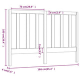 Bed Headboard Honey Brown 166x4x100 cm Solid Wood Pine 817703