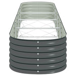 Garden Raised Bed 400x80x44 cm Galvanised Steel Grey 45526