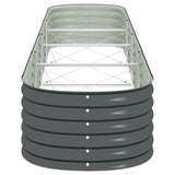 Garden Raised Bed 400x80x44 cm Galvanised Steel Grey 45526