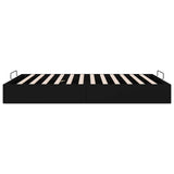 Ottoman Bed Frame Black Queen Size Faux Leather 3403065