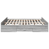 Bed Frame with Drawers without Mattress Grey Sonoma 200x200 cm 3280270