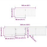 Dog Gate with Door Foldable 12 Panels Black 960 cm Poplar Wood 3155684