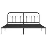 Metal Bed Frame without Mattress with Headboard Black 193x203cm 376606