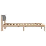 Bed frame Brown and light grey 100 x 200 cm Solid pine wood 878699