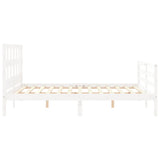 Bed Frame without Mattress White 160x200 cm Solid Wood 3194842