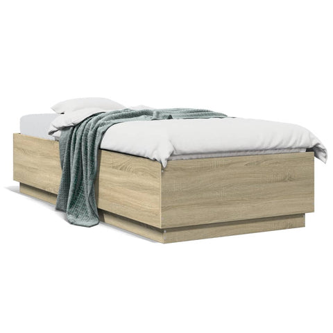 ZNTS Bed Frame Sonoma Oak 100x200 cm Engineered Wood 3209718