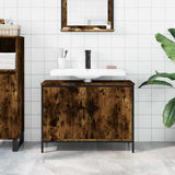 Bathroom Sink Cabinet Smoked Oak 80x30x60 cm Engineered Wood 842453