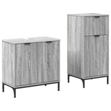 Bathroom Furniture Set with Drawer with Shelf 2 pcs Grey Sonoma 3393099