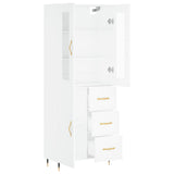 Highboard White 69.5x34x180 cm Engineered Wood 3198449