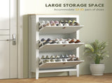 Modern Three-Drawer Shoe Cabinet - White T3398P330381